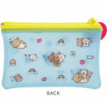 Japan San-X Clear Flat Mini Pouch - Rilakkuma : Yuruyuru Pokapoka Warm and Cozy Blue - 2