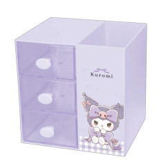Japan Sanrio Chest Drawer with Pen Holder - Kuromi : Ribbon Purple