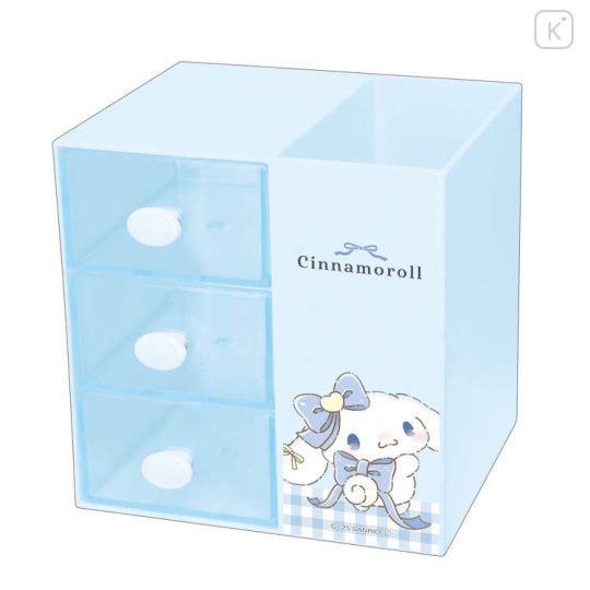 Japan Sanrio Chest Drawer with Pen Holder - Cinnamoroll : Ribbon Blue - 1