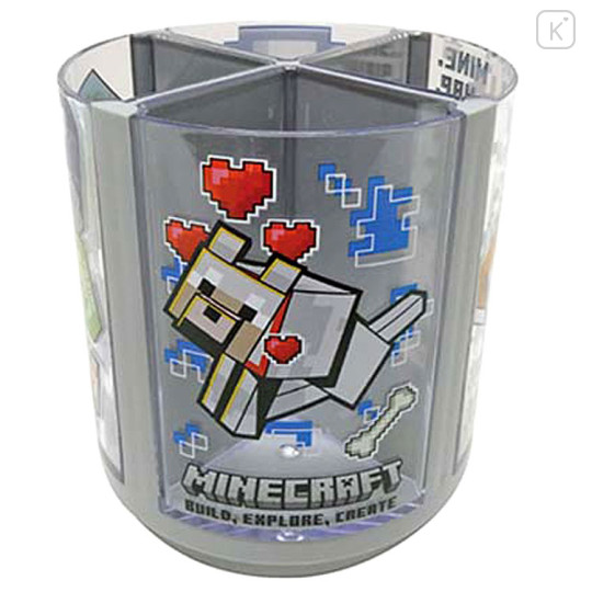 Japan Minecraft Rotating Pen Stand - Grey - 1
