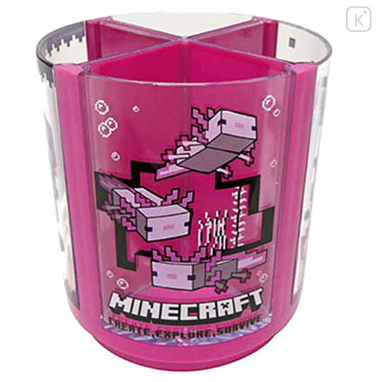 Japan Minecraft Rotating Pen Stand - Pink - 1