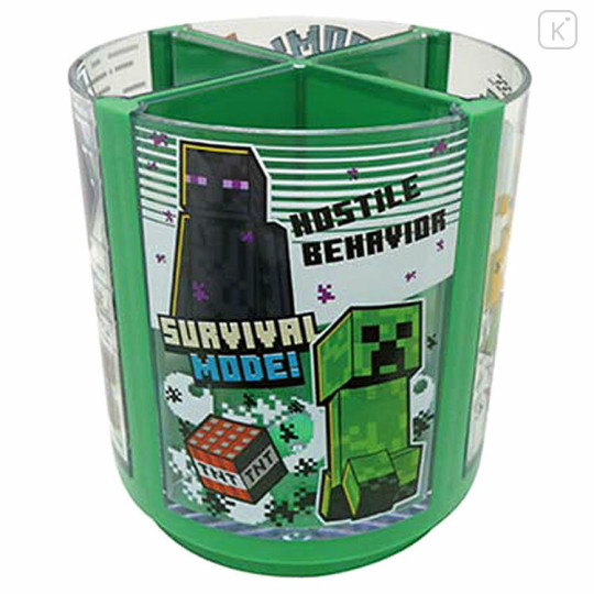 Japan Minecraft Rotating Pen Stand - Green - 1