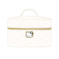Japan Sanrio Pen Pouch Pencil Case - Hello Kitty : Gal Ribbon Quilted Vanity Style White - 1