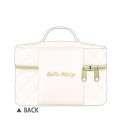 Japan Sanrio Pen Pouch Pencil Case - Hello Kitty : Gal Ribbon Quilted Vanity Style White - 2