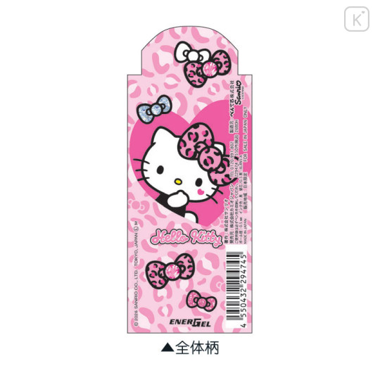 Japan Sanrio EnerGel Gel Pen - Hello Kitty : Gal Art Big Ribbon Leopard - 2