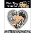 Japan Sanrio Acrylic Clip - Hello Kitty & Tiny Chum : Gal Black Heart - 1