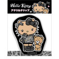 Japan Sanrio Acrylic Clip - Hello Kitty & Tiny Chum : Gal Black - 1