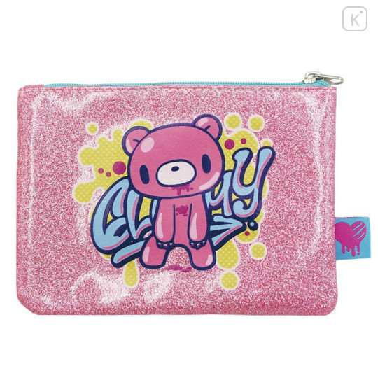Japan Gloomy Bear Clear Flat Mini Pouch - Glitter Pink - 1