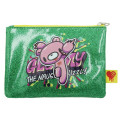 Japan Gloomy Bear Clear Flat Mini Pouch - Glitter Green - 1