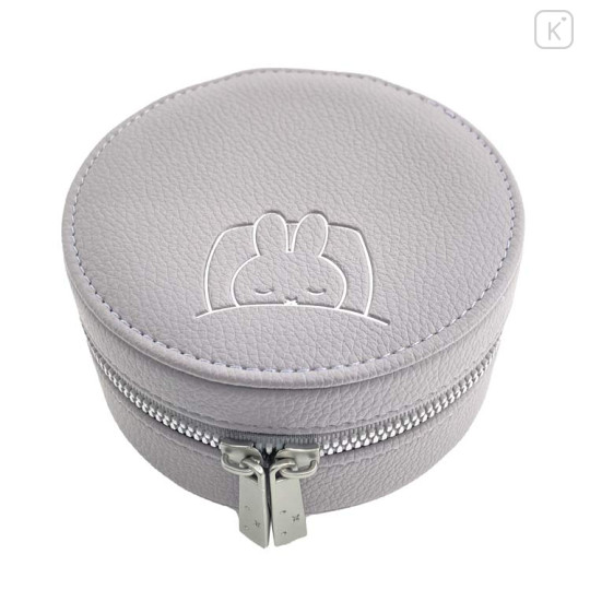 Japan Miffy Jewelry Box - Miffy : Face Round Grey Gold - 1