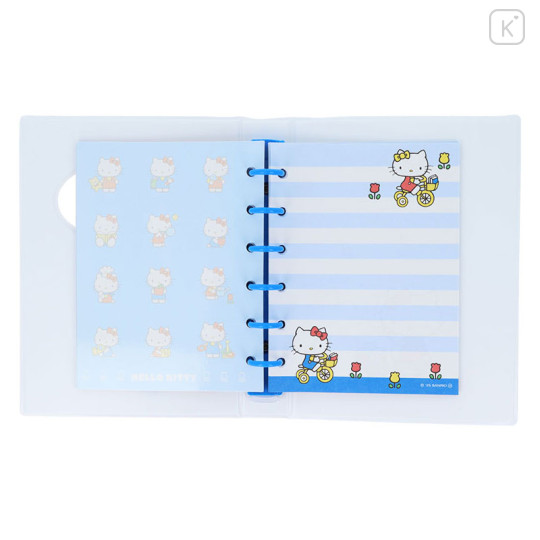 Japan Sanrio 6 Hole Sticker Binder - Hello Kitty : Blue & Red - 3