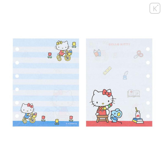 Japan Sanrio 6 Hole Sticker Binder - Hello Kitty : Blue & Red - 6