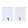 Japan Sanrio 6 Hole Sticker Binder - Kuromi & My Melody - 6
