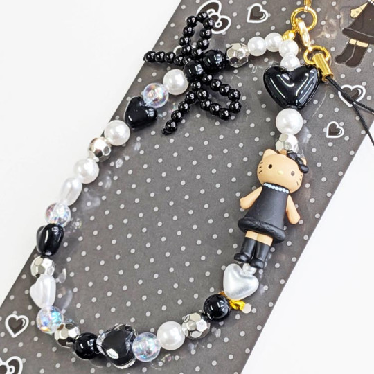 Japan Sanrio Phone Strap - Hello Kitty : Black - 2