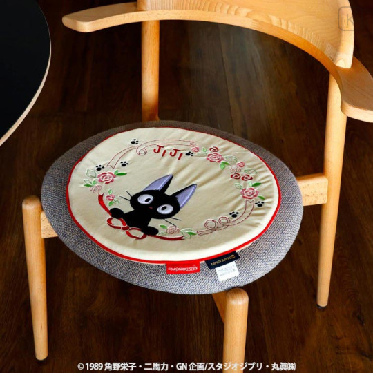 Japan Ghibli Seat Cushion - Kiki's Delivery Service : Jiji Rose Light Yellow - 3