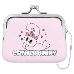 Japan Esther Bunny Mini Gamaguchi Clasp Pouch Coin Purse - Relax Pink