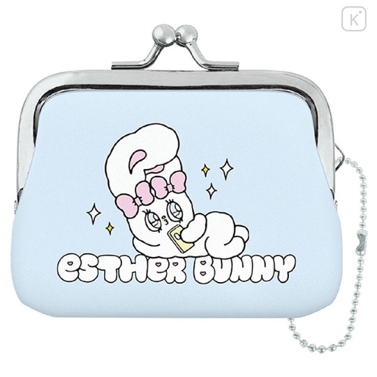Japan Esther Bunny Mini Gamaguchi Clasp Pouch Coin Purse - Relax Blue - 1