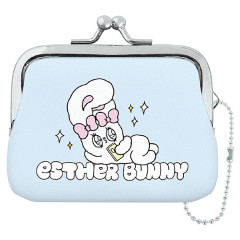 Japan Esther Bunny Mini Gamaguchi Clasp Pouch Coin Purse - Relax Blue