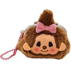 Japan Monchhichi Mini Gamaguchi Clasp Pouch Coin Purse - Girl Smile