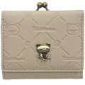 Japan San-X Clasp Trifold Wallet - Rilakkuma : Embossed Beige - 1