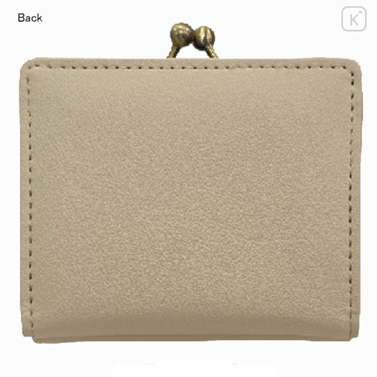 Japan San-X Clasp Trifold Wallet - Rilakkuma : Embossed Beige - 2