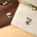 Japan San-X Clasp Trifold Wallet - Rilakkuma : Embossed Beige - 5