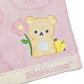 Japan San-X Embroidered Mini Towel Handkerchief - Kiiroitori & Rilakkuma : Basic Rilakkuma Flower Pink - 2