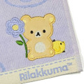 Japan San-X Embroidered Mini Towel Handkerchief - Kiiroitori & Rilakkuma : Basic Rilakkuma Flower Purple - 2