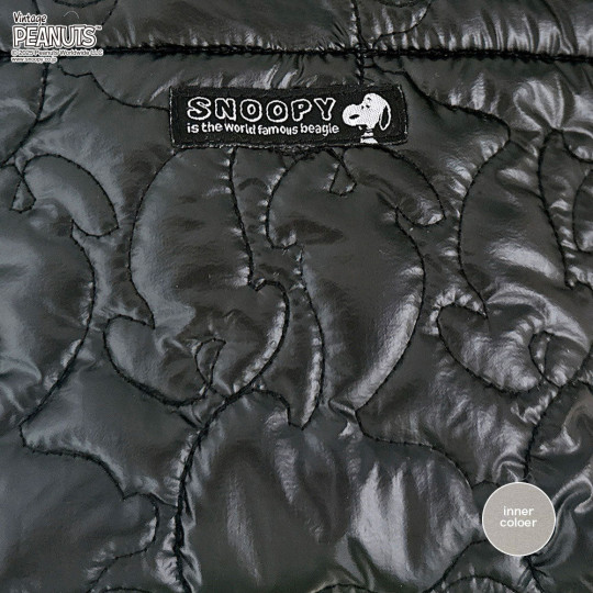Japan Peanuts Rootote Deli Quilt 2way Shoulder Bag - Snoopy : Shiny Black - 3