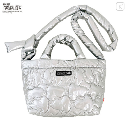 Japan Peanuts Rootote Deli Quilt 2way Shoulder Bag - Snoopy : Shiny Silver - 1