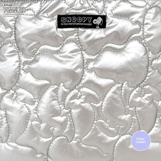 Japan Peanuts Rootote Deli Quilt 2way Shoulder Bag - Snoopy : Shiny Silver - 2