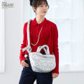Japan Peanuts Rootote Deli Quilt 2way Shoulder Bag - Snoopy : Shiny Silver - 5