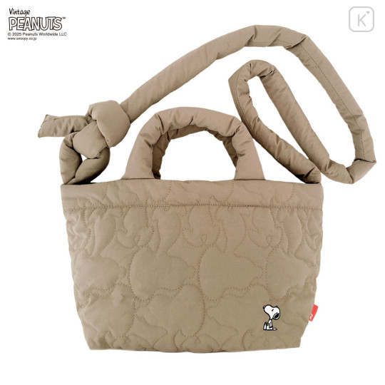 Japan Peanuts Rootote Deli Quilt 2way Shoulder Bag - Snoopy : Beige - 1