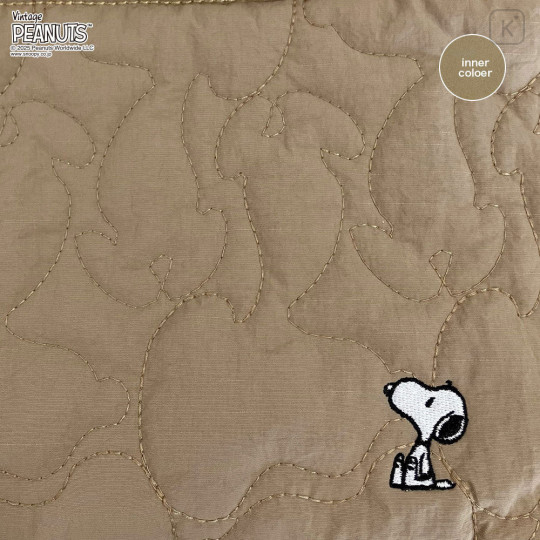 Japan Peanuts Rootote Deli Quilt 2way Shoulder Bag - Snoopy : Beige - 2