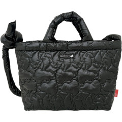 Japan Peanuts Rootote Medium Quilt 2way Shoulder Bag - Snoopy : Shiny Black