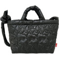 Japan Peanuts Rootote Medium Quilt 2way Shoulder Bag - Snoopy : Shiny Black - 1