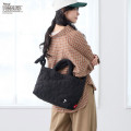 Japan Peanuts Rootote Medium Quilt 2way Shoulder Bag - Snoopy : Matte Black - 5