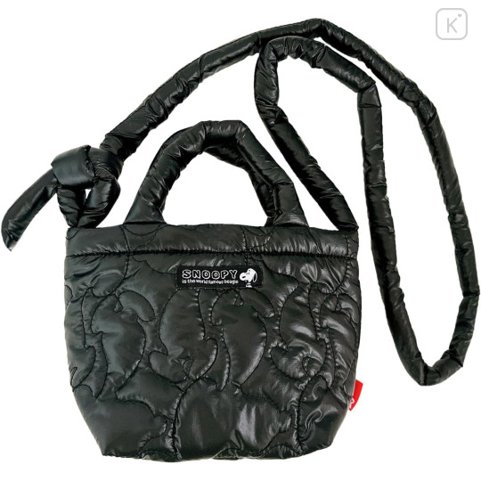Japan Peanuts Rootote Babyroo Quilt 2way Shoulder Bag - Snoopy : Shiny Black - 1