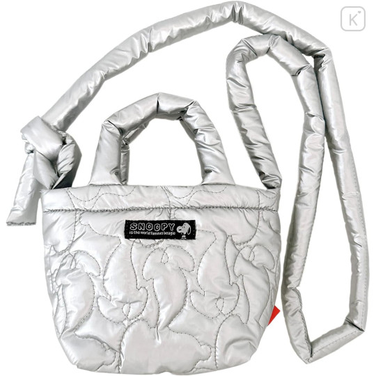 Japan Peanuts Rootote Babyroo Quilt 2way Shoulder Bag - Snoopy : Shiny Silver - 1