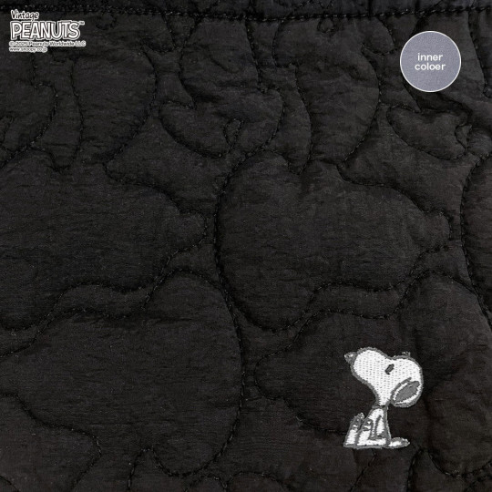 Japan Peanuts Rootote Babyroo Quilt 2way Shoulder Bag - Snoopy : Matte Black - 2
