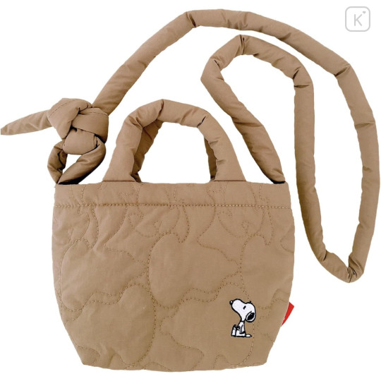 Japan Peanuts Rootote Babyroo Quilt 2way Shoulder Bag - Snoopy : Beige - 1