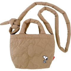 Japan Peanuts Rootote Babyroo Quilt 2way Shoulder Bag - Snoopy : Beige