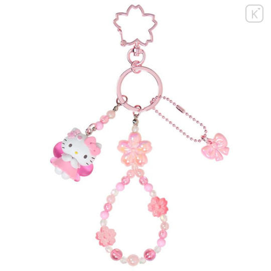 Japan Sanrio Original Bead Keychain Strap with Mascot - Hello Kitty : Sakura Cherry Blossom Fairy Flower - 1