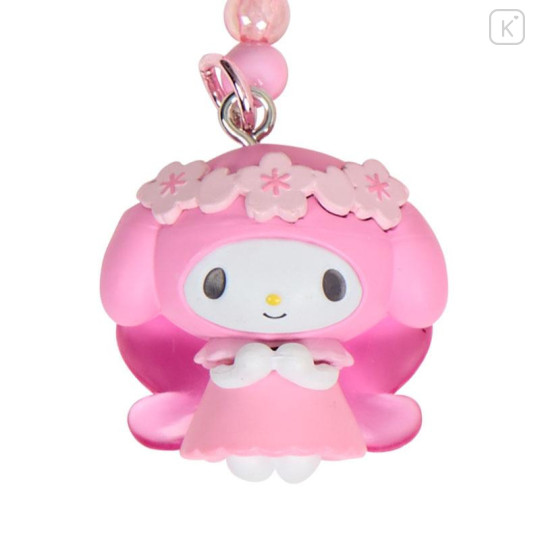 Japan Sanrio Original Bead Keychain Strap with Mascot - My Melody : Sakura Cherry Blossom Fairy Flower - 2