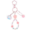 Japan Sanrio Original Bead Keychain Strap with Mascot - Cinnamoroll : Sakura Cherry Blossom Fairy Flower - 1