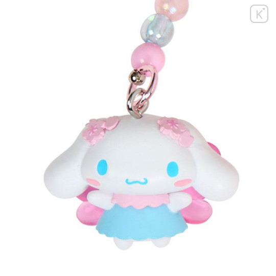 Japan Sanrio Original Bead Keychain Strap with Mascot - Cinnamoroll : Sakura Cherry Blossom Fairy Flower - 2
