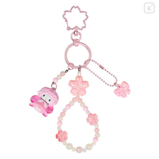 Japan Sanrio Original Bead Keychain Strap with Mascot - My Sweet Piano : Sakura Cherry Blossom Fairy Flower - 1