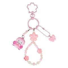 Japan Sanrio Original Bead Keychain Strap with Mascot - My Sweet Piano : Sakura Cherry Blossom Fairy Flower