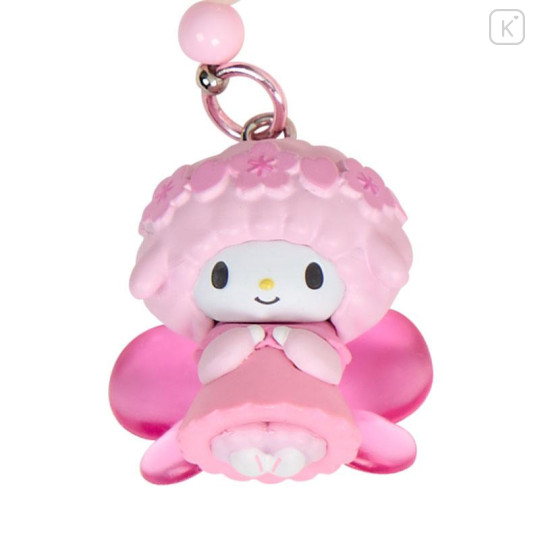 Japan Sanrio Original Bead Keychain Strap with Mascot - My Sweet Piano : Sakura Cherry Blossom Fairy Flower - 2