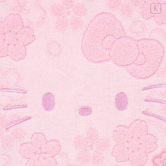 Japan Sanrio Original Petit Towel Handkerchief - Hello Kitty : Sakura Face Pink - 2